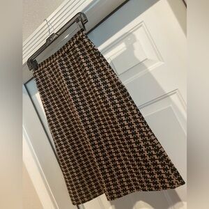 Neutral~100% Wool~Bold~Geometric Print~Midi~A-Line Skirt~Size EUR 10/US 6